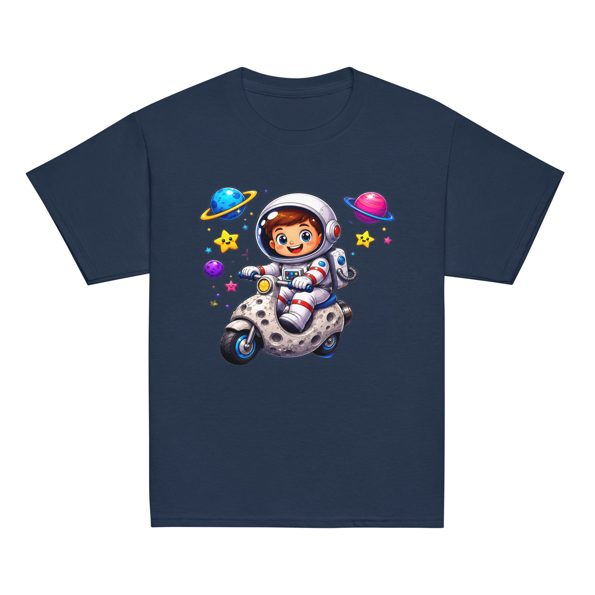 Youth classic tee - Cute Space Astronaut Scooter Youth Tee – Cosmic Galaxy Adventure Kids T-Shirt by printfluence.net