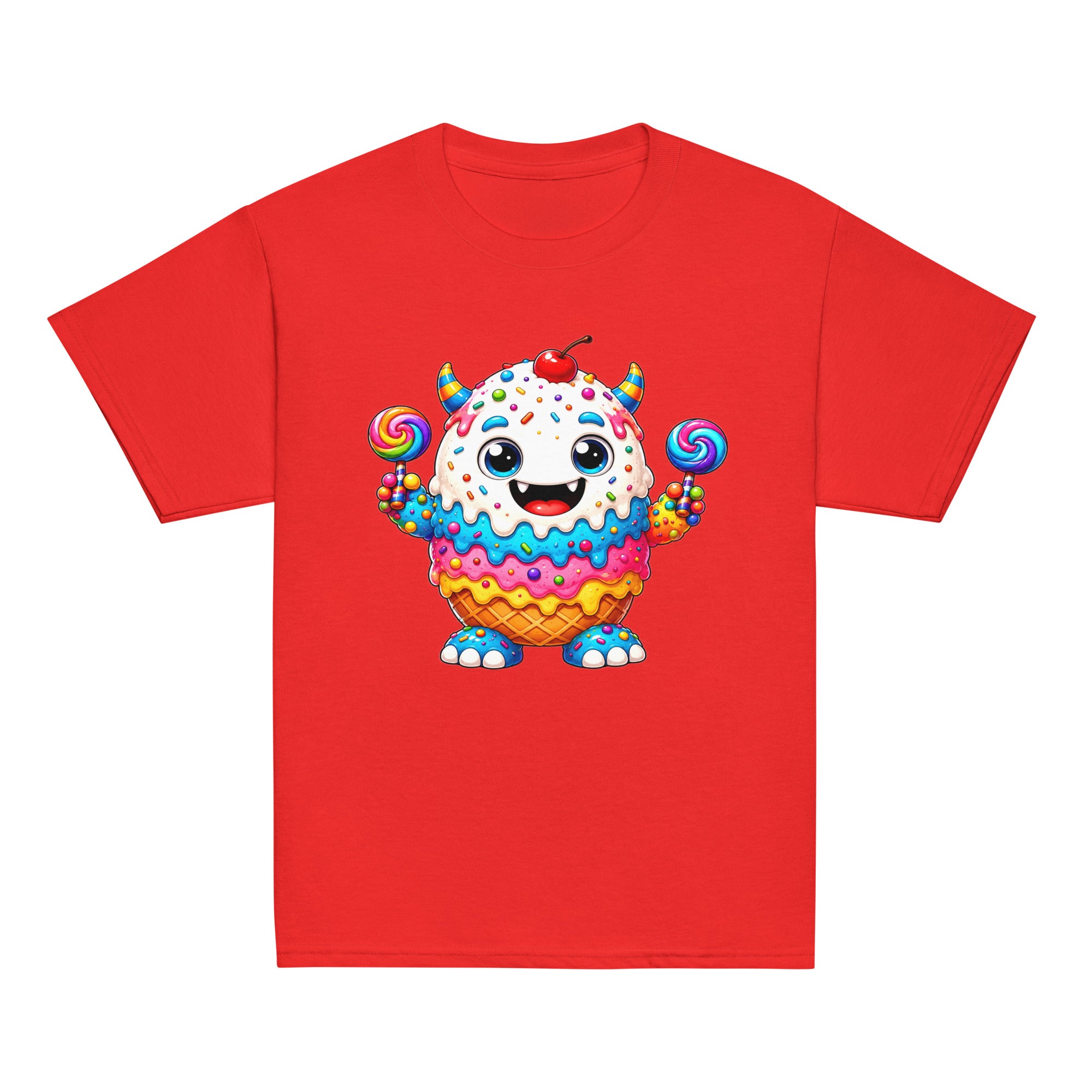 Youth classic tee - Cute Ice Cream Monster Youth Classic Tee – Colorful Sweet Candy Kids Graphic T-Shirt by printfluence.net