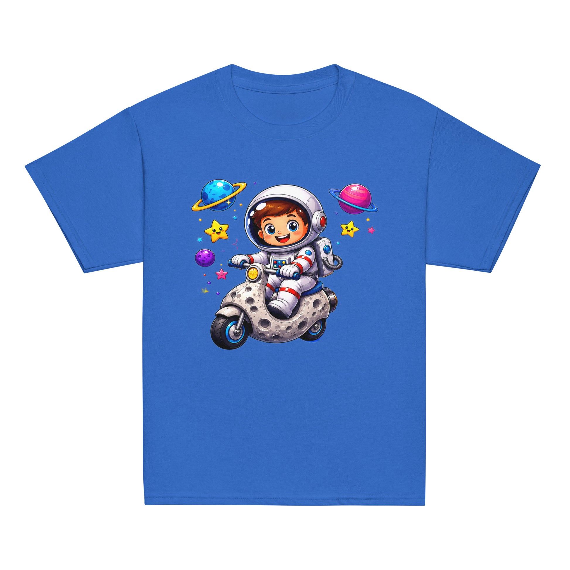Youth classic tee - Cute Space Astronaut Scooter Youth Tee – Cosmic Galaxy Adventure Kids T-Shirt by printfluence.net
