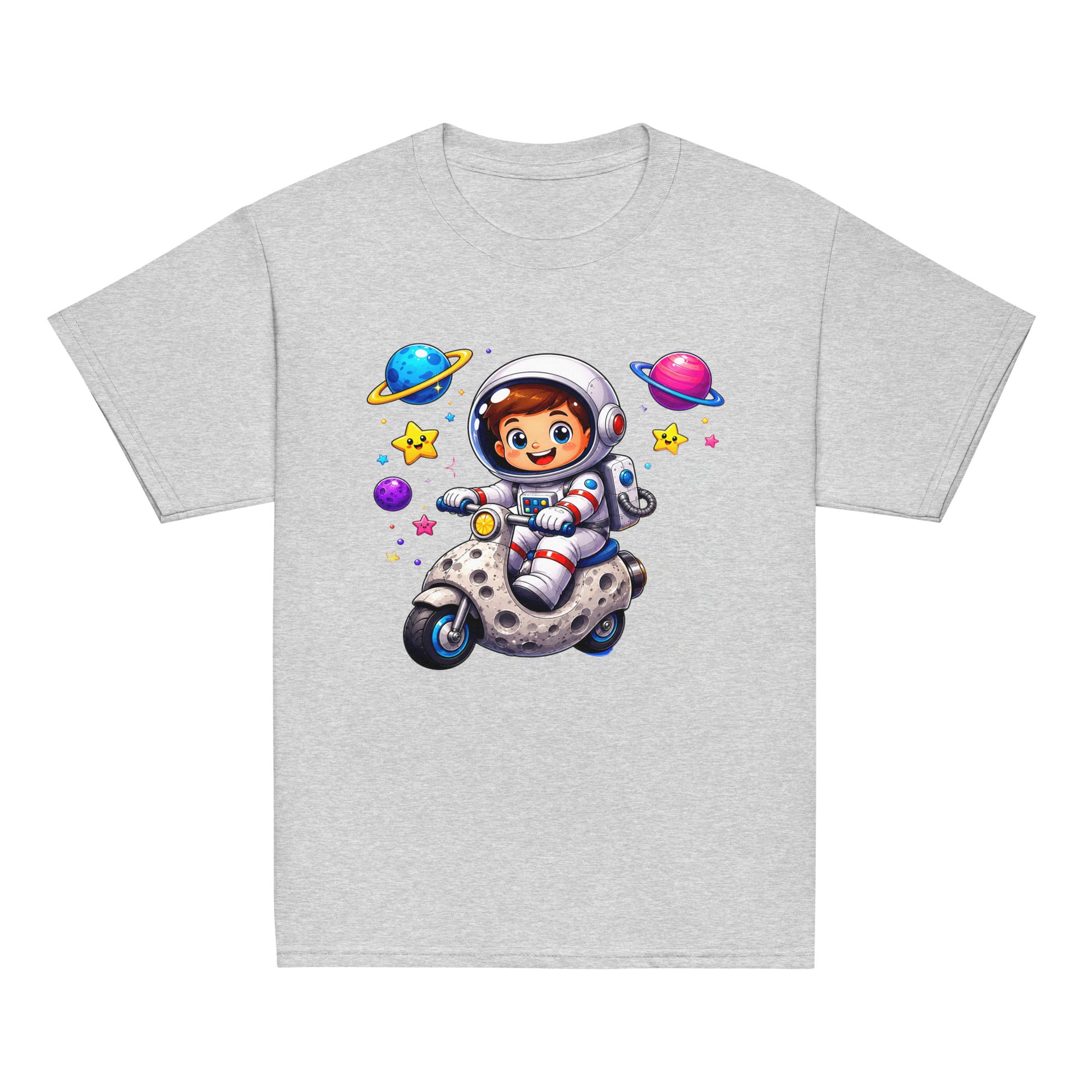 Youth classic tee - Cute Space Astronaut Scooter Youth Tee – Cosmic Galaxy Adventure Kids T-Shirt by printfluence.net
