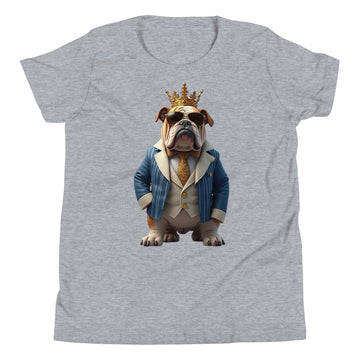 Youth Short Sleeve T-Shirt - Crown King Bulldog Youth Short Sleeve T-Shirt – For Future Elite Leaders by printfluence.net